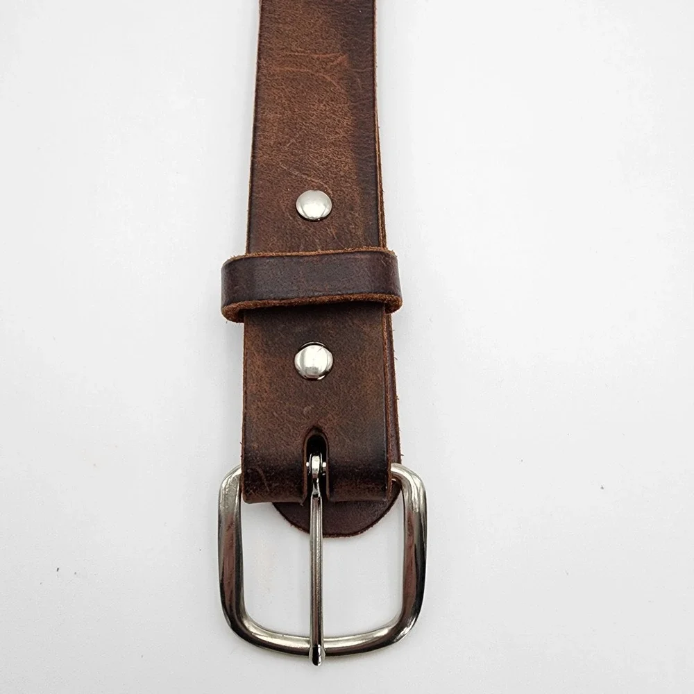 Amish Made USA Handcrafted Men's Brown Leather Belt‎ Size 42 Western